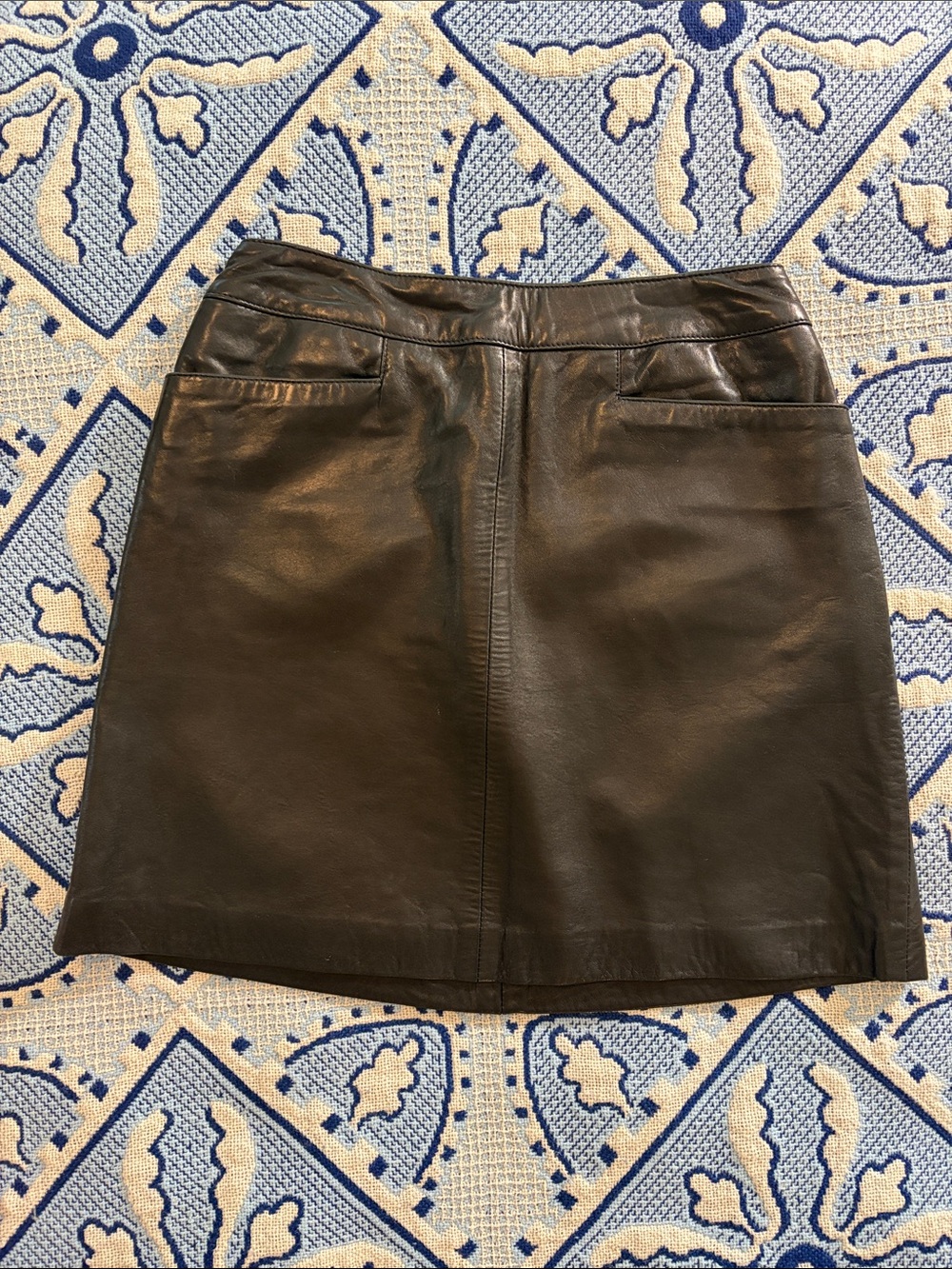 Vintage Black Leather Mini Skirt